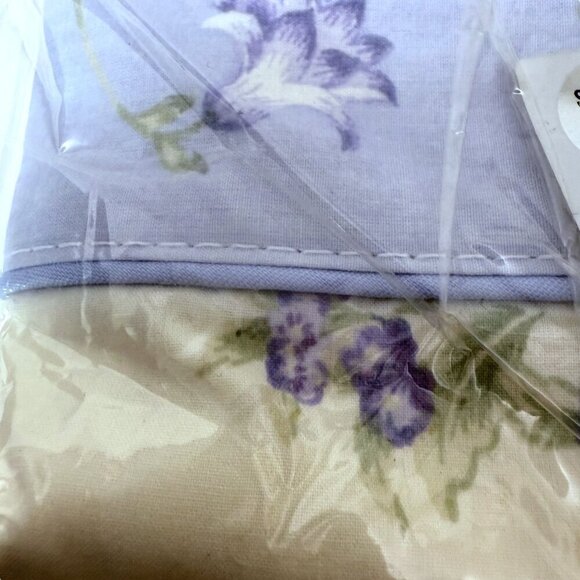 Laura Ashley Pillowcase King Size One Sham Purple Floral Cotton Blend New - Picture 2 of 7